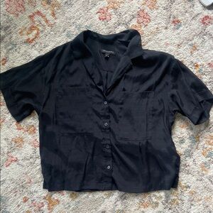 Banana Republic Boxy Cropped Button Down Shirt with Oversized Pockets